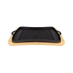 Plancha Grill Hierro Fundido con Tabla de Madera Jim Beam